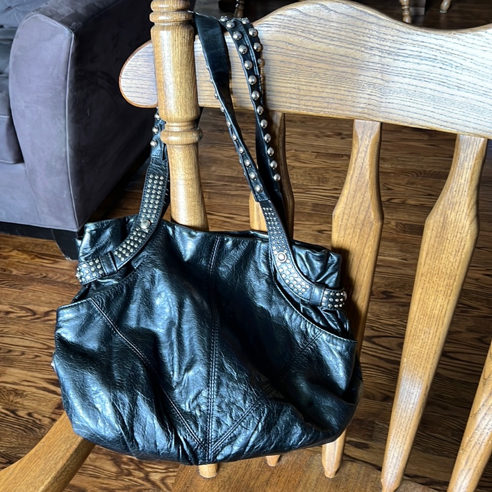 Black leather rocker chick